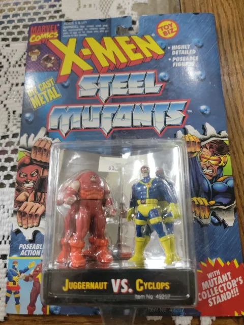 Vintage Toybiz 1994 Marvel X-Men Steel Mutants Juggernaut vs Cyclops New