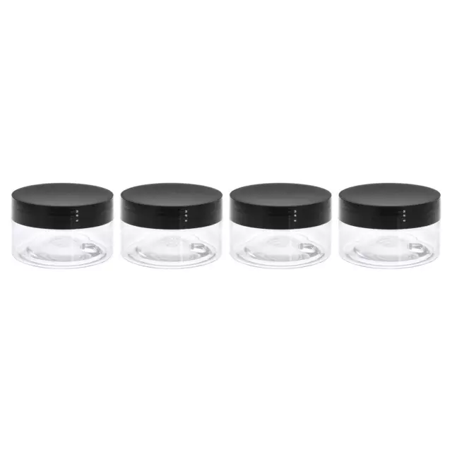 1oz/ 30ml Round Plastic Jars with Black Screw Top Lid for Storage 4Pcs