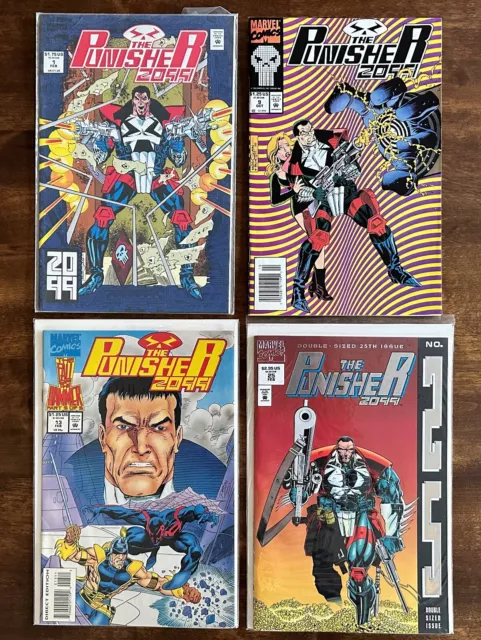 Marvel Comics The Punisher 2099 #1,9,13,25 (Silver Foil) 1990s Lot of 4