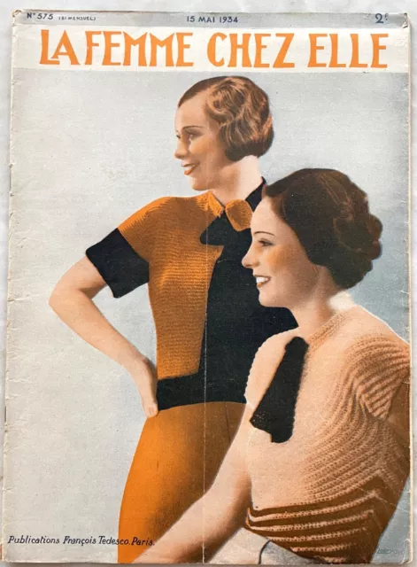 La Femme Chez Elle n° 575 du 15 Mai 1934 revue mode couture avec son patron 2