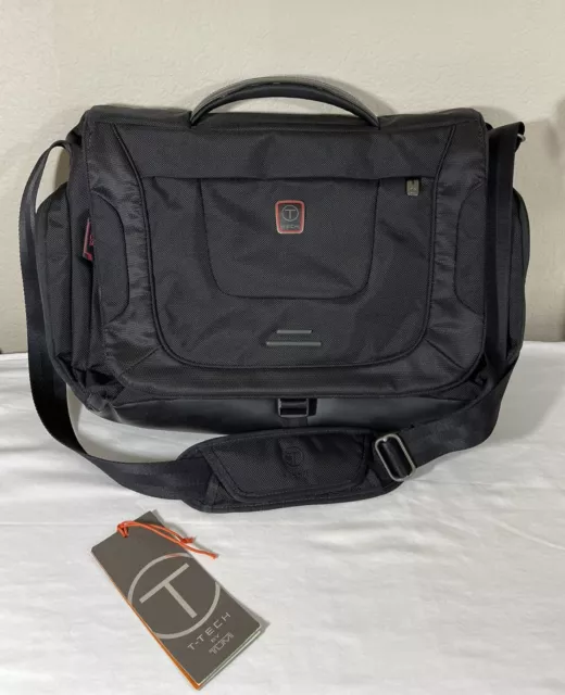 TUMI T-Tech Presidio Cook Expandable Laptop Messenger Bag Briefcase 67175D Black