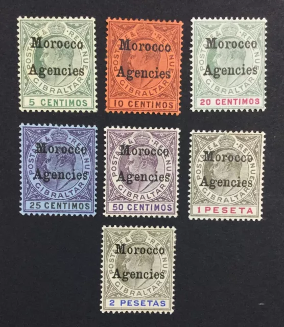 Momen: Morocco Agencies Sg #17-23 1903-05 Mint Og H £210 Lot #226428-5422