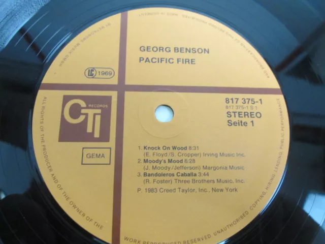 George Benson: Pacific Fire. Vinyl-LP, CTI, Germany 1983 3