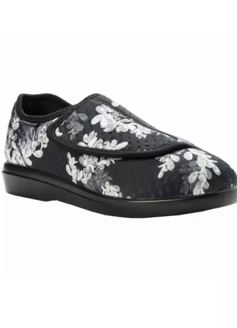 Propet Cush N Foot  Casual   Slippers - Black Floral - Womens Size 7