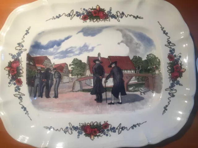 Plat Alsacien ancien Obernai Faïencerries Sarreguemines