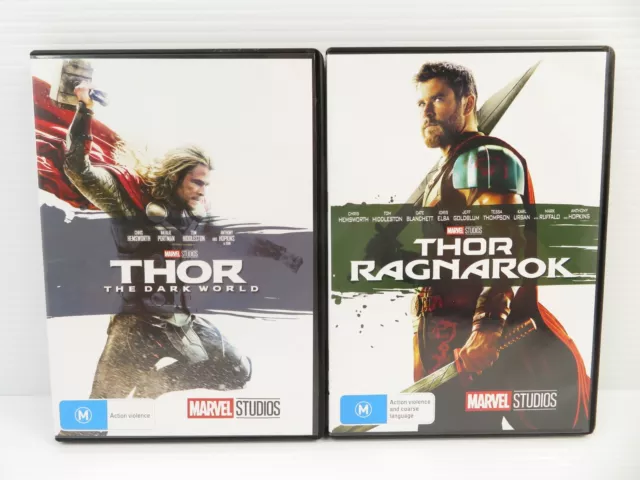 Marvel Thor The Dark World / Thor Ragnarok Set- DVD - Region 4 - Fast Postage !!