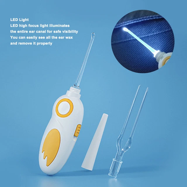 Cuchara para orejas removedora de cera de doble uso LED compacta flexible extraíble para