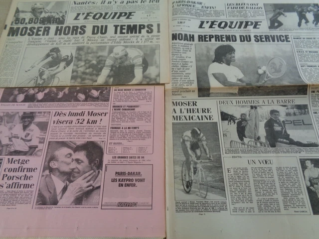 L'Equipe + Gazzetta Dello Sport 1984 – Cyclisme, Record Moser Italie, Très Bon État