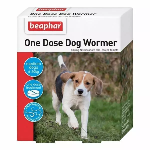 Beaphar una Dosis Vermicida Perro Tratamiento Tabletas Desparasitadoras Medio 2