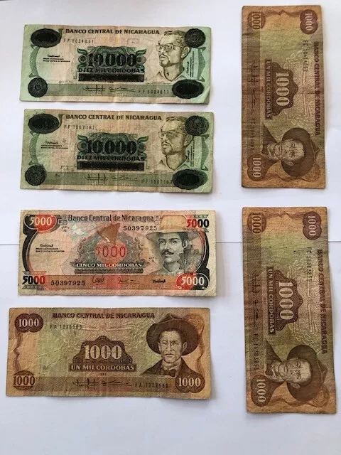 Nicaragua Lot 6 Billets 1985      /  Ref Bi  87