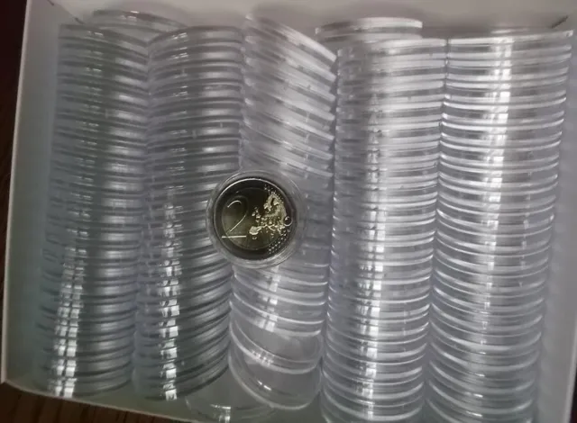 100st Münzen Aufbewahrungsbox Kapseln Hölz Collect Halter Sammeln Display  Case