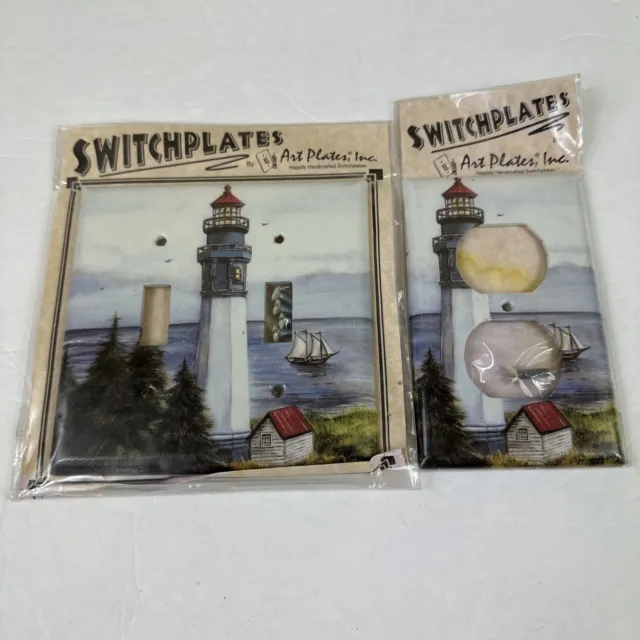 Switchplate Lighthouse Nautical Double Light Switch & Outlet Plate Covers NWT