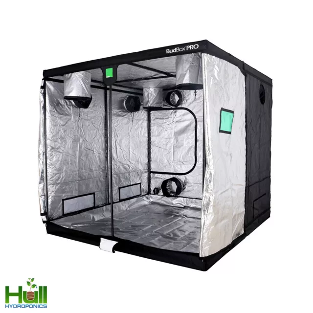 BudBox Pro Titan Plus-HL 2.4m x 2.4m x 2.2m Hydroponic Grow Room Tent Silver