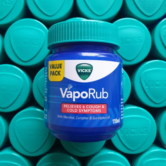 Vicks VapoRub Cold Cough Vaporize Throat Blocked Nose Headache Nasal Congestion
