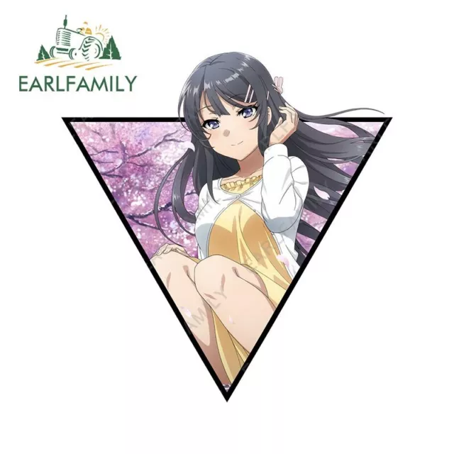 EARLFAMILY 5.1Sakurajima Mai Windows Car Stickers Anime Decals
