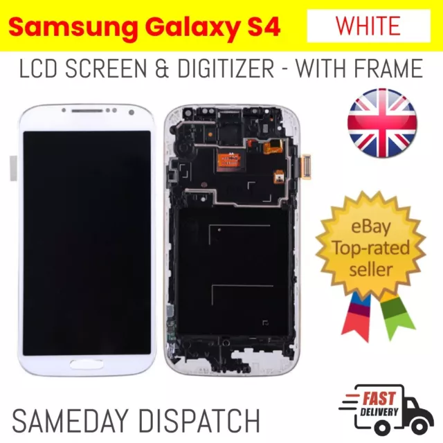 For Samsung Galaxy S4 I9505 I9515 Replacement LCD Screen Touch + Frame White