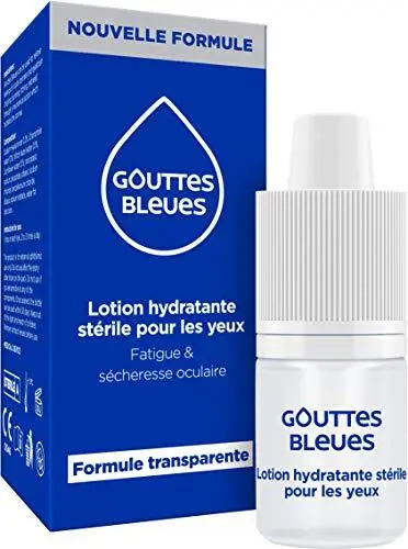 Gouttes Bleues - LOTION HYDRATANTE STERILE POUR LES YEUX - Fatigue - Sécheres...