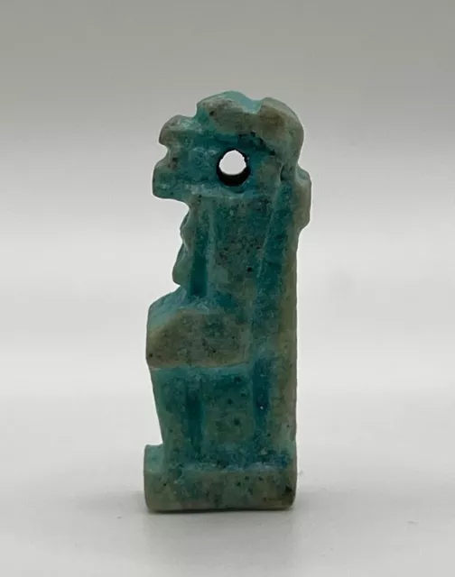 Ancient Egyptian Faience Amulet of Thoth 26th Dynasty 664 - 525 BC COA