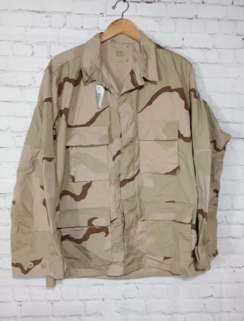 Desert Camouflage Pattern Combat Coat Ripstop American Apparel Large Regular NEW