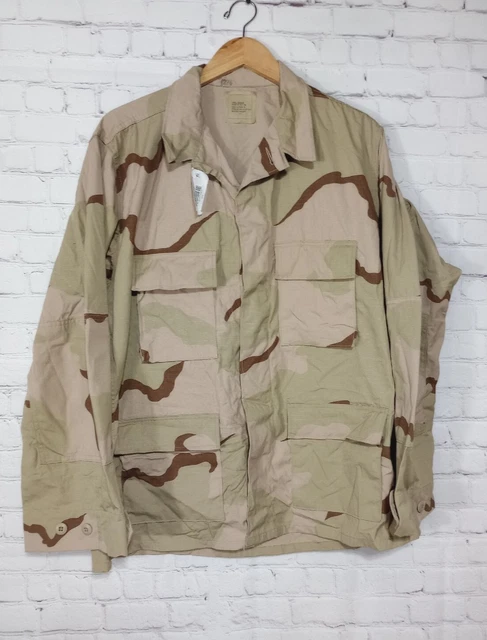 Desert Camouflage Pattern Combat Coat Ripstop American Apparel Large Regular NEW