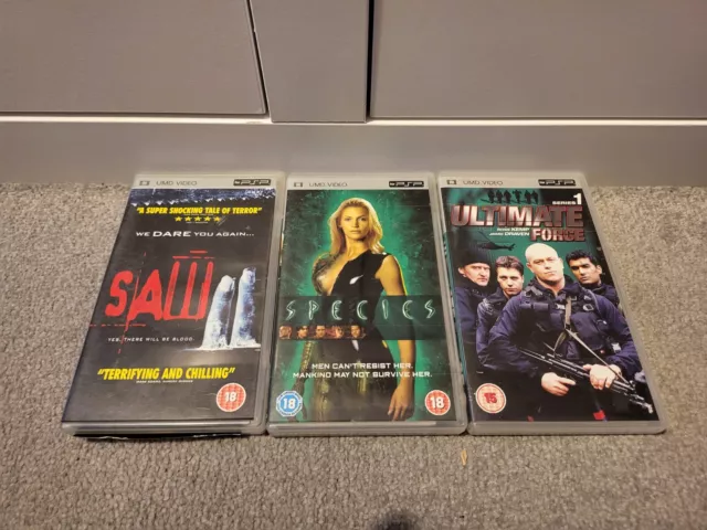 3 x PSP UMD Movies - Saw 2 - Specics - Ultimate Force