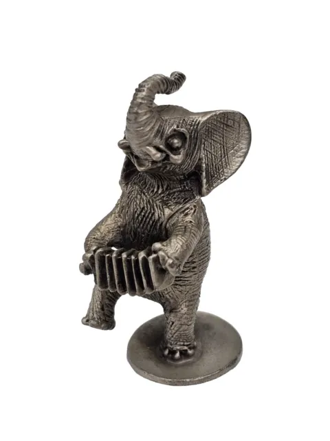 Hudson Pewter Elephant Playing The Accordion "Strike Up The Band" Figure #664