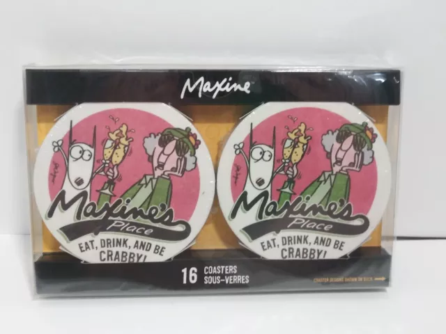 Hallmark Maxine Coasters, Pkg of 16 Features 8 Maxine Cartoons Novelty ! NEW!