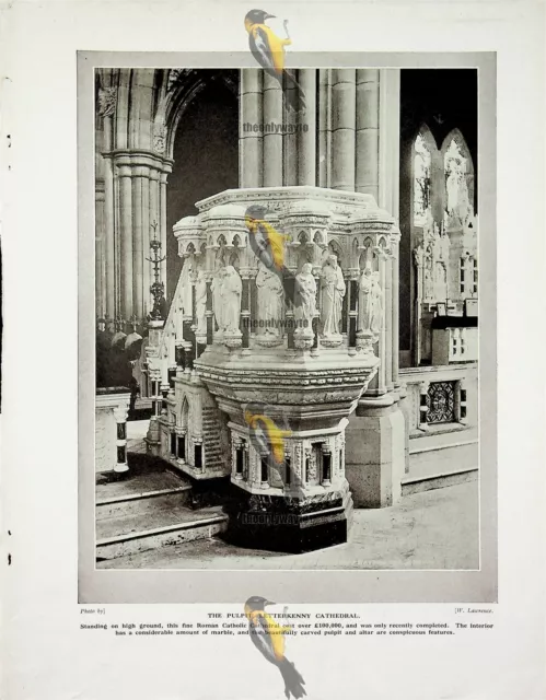 Pulpit Letterkenny Cathedral, Donegal (More, Reverse), Book Illustration, c1920