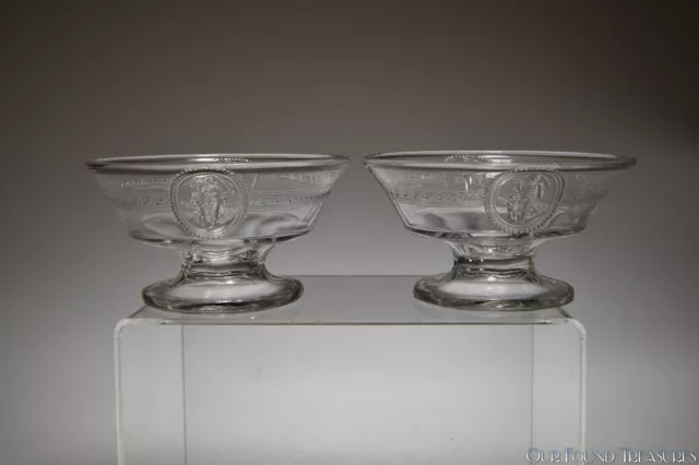 c 1880s No 500 CUPID AND VENUS Richards & Hartley COLORLESS Berry / Sauce Bowls