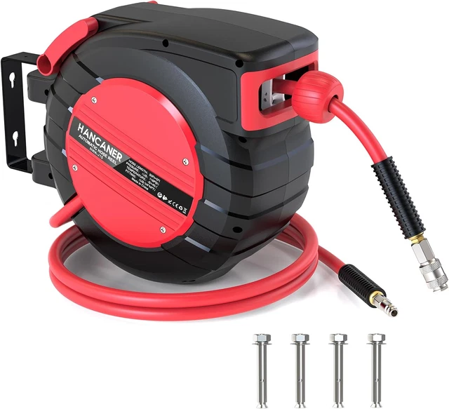 Avvolgitubo Aria Compressa 10m+1m | Diametro 5/16 | Attacco Rapido 1/4 BSPT | PVC Ibrido | Per Garage Officina - Foto 7