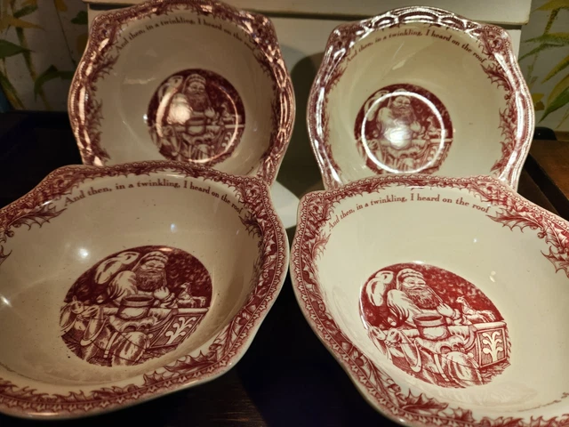 4 - Johnson Brothers 'Twas the Night Before Christmas 8" Round Vegetable Bowl 