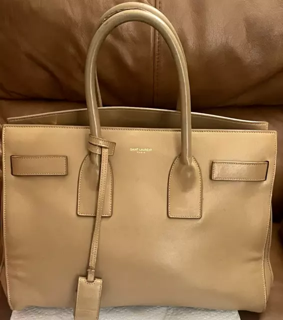 Pre-Owned Small Beige Saint Laurent Sac De Jour  Smooth Leather Bag