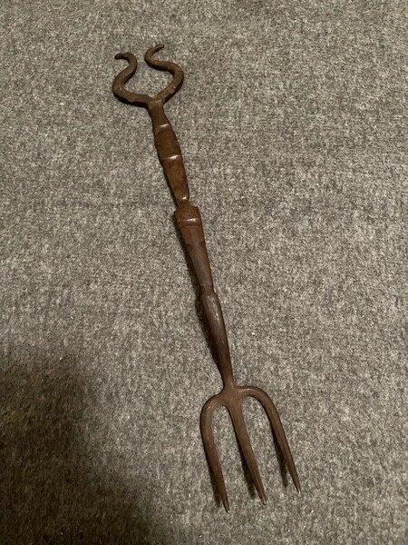 17th/18th Century Forged Iron Rare American Fork