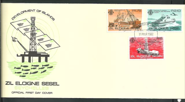 1115/Seychellen Äußere FDC ETB 1982 33-35 Schiffe Boote