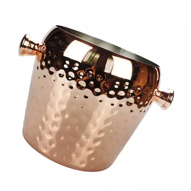 Wine Ice Bucket 1 Litre Hammered Design Stainless Steel Drinks Wine Cooler