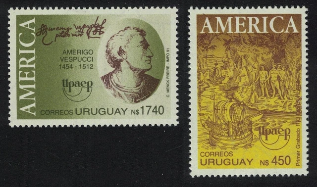 Uruguay Amerigo Vespucci Voyages of Discovery UPAEP 2v 1991 MNH