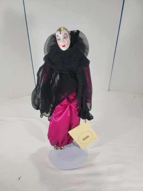 Vintage Porcelain Pierrot Clown Doll Gigi Charles A Berry Silvestri Poseable NEW