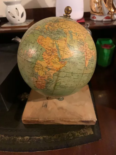 antique PHILIPS 6 INCH TERRESTRIAL TABLE GLOBE EARLY 20TH CENTURY vintage