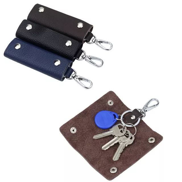 Car Key Pouch Bag Leather Keychain Wallet Holder Chain Key Ring Keychains