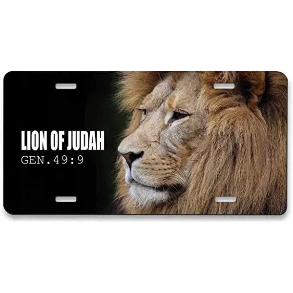 Jesus Lion Of Judah Christian God License Plate Front Auto Tag Aluminum  Plate