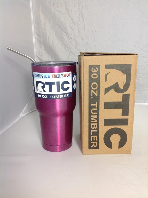 RTIC Tumbler 30oz Rasberita Powder Coated with stainless straw