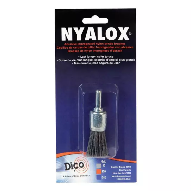 Dico 541-775-3/4 Gray 80-Grit Nylon Nyalox End Brush 3/4 Dia. in.