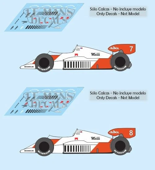 Décalcomanie Ferrari F643 Monaco GP 1991 (Prost) Pour Maquettes 1:32, 1:43, 1:24, 1:18