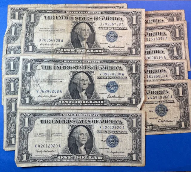 $1 SILVER CERTIFICATE 1957 Blue Seal  1 Note Per Lot