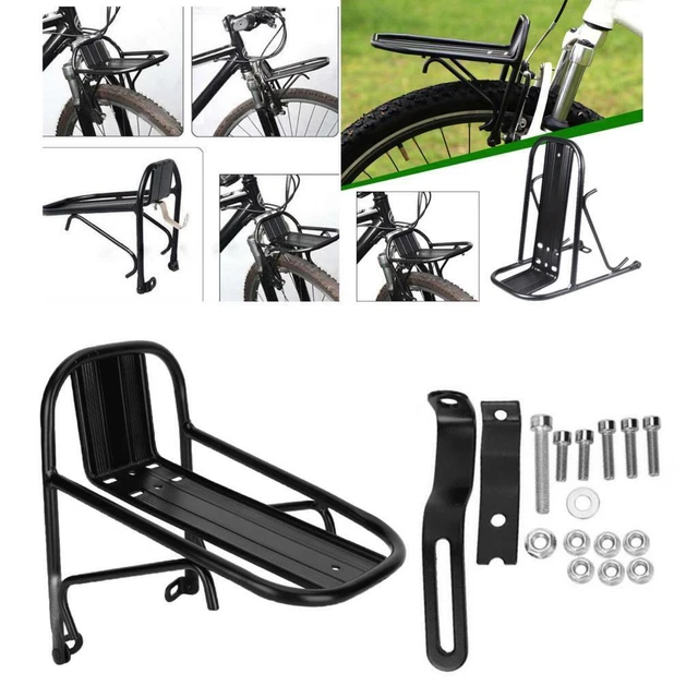 Porte-Bagages Avant Vélo - Support Avant 15kg Pour VTT, Route, Ville - Compatible Frein Disque