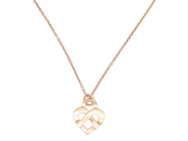 Neuf Collier Poiray Coeur Entrelace Mm Chaine Forcat Or Jaune 18K Necklace 2880€