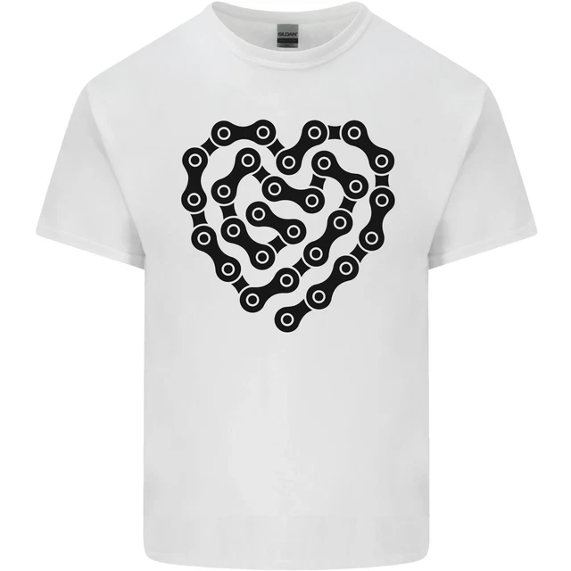 Heart Bike Chain Cycling Biker Motorbike Kids T-Shirt Childrens