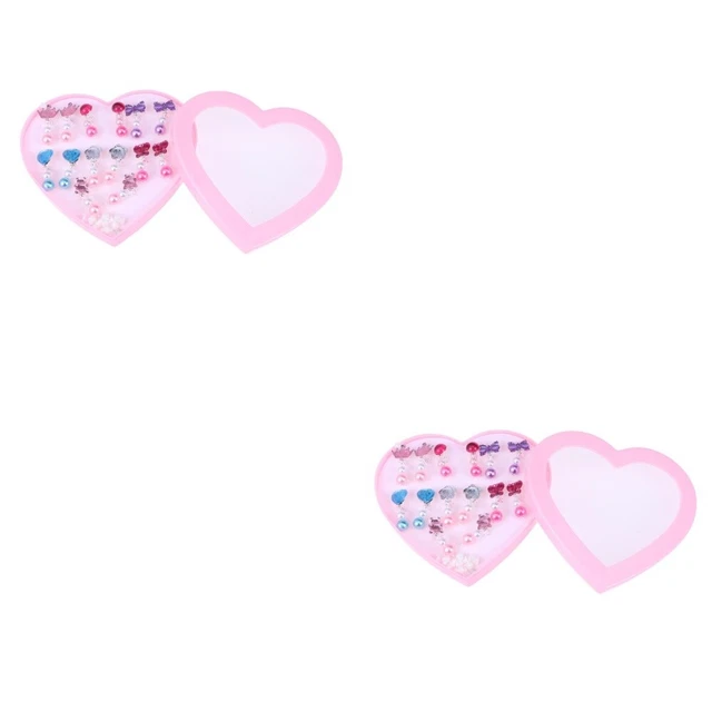 14 Pairs Girl Children Clip Ear Studs Dangle Drop Earstuds Kids Drops Jewelry