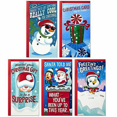 5 Christmas Pop Up Cards Kids Gift Holders Pack Hallmark Greetings Xmas Navidad