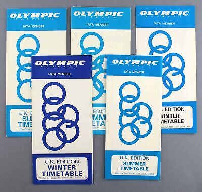 Olympic Airways Airline Timetables X 5 - 1977 1978 1978/79 1980/81 1983 Greece